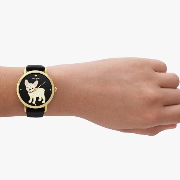 NIB Kate Spade French Bulldog Metro Leather Watch - Picture 3 of 12
